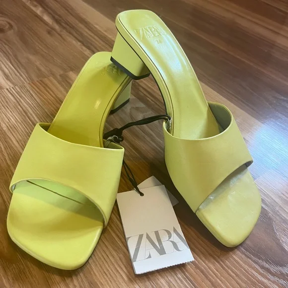 Zara chartreuse Sandal/Heels - Picture 2 of 5